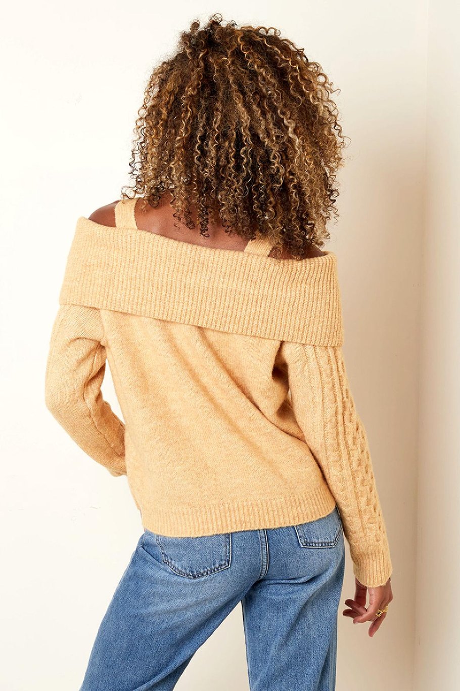 Pull à épaules dénudées Marron S/M Image5